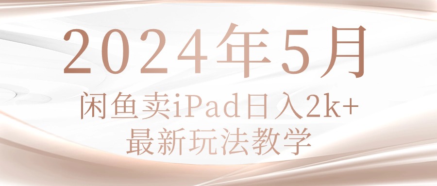 （10459期）2024年5月闲鱼卖ipad日入2k，最新玩法教学-创客集